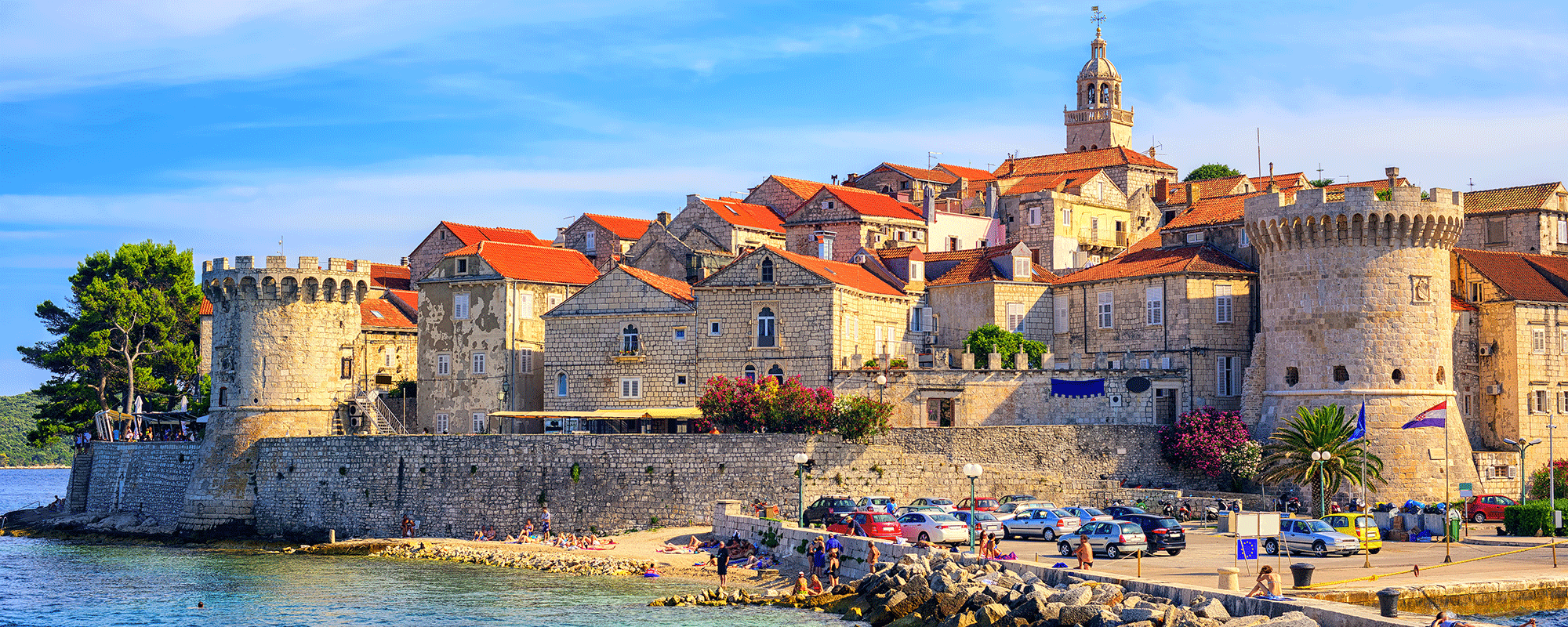 Gamla stan på ön Korcula i Dalmatien Kroatien