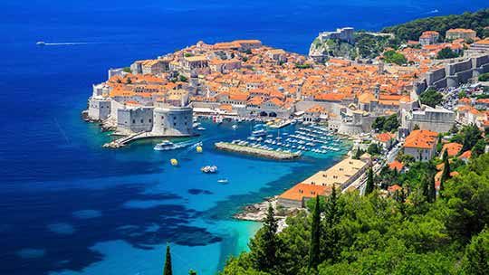 Panaromabild över staden Dubrovnik